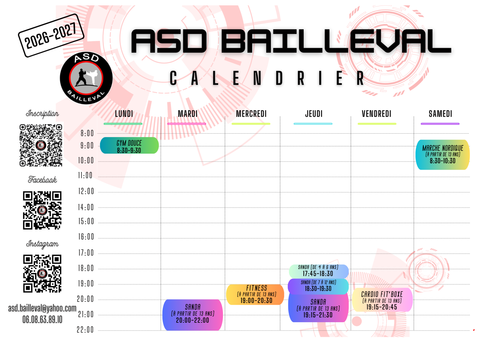 Planning des activités