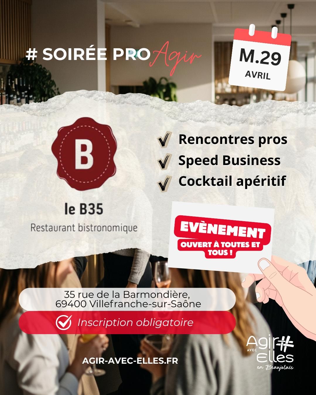 Soirée pro d'Agir avec Elles du 29 avril 2026