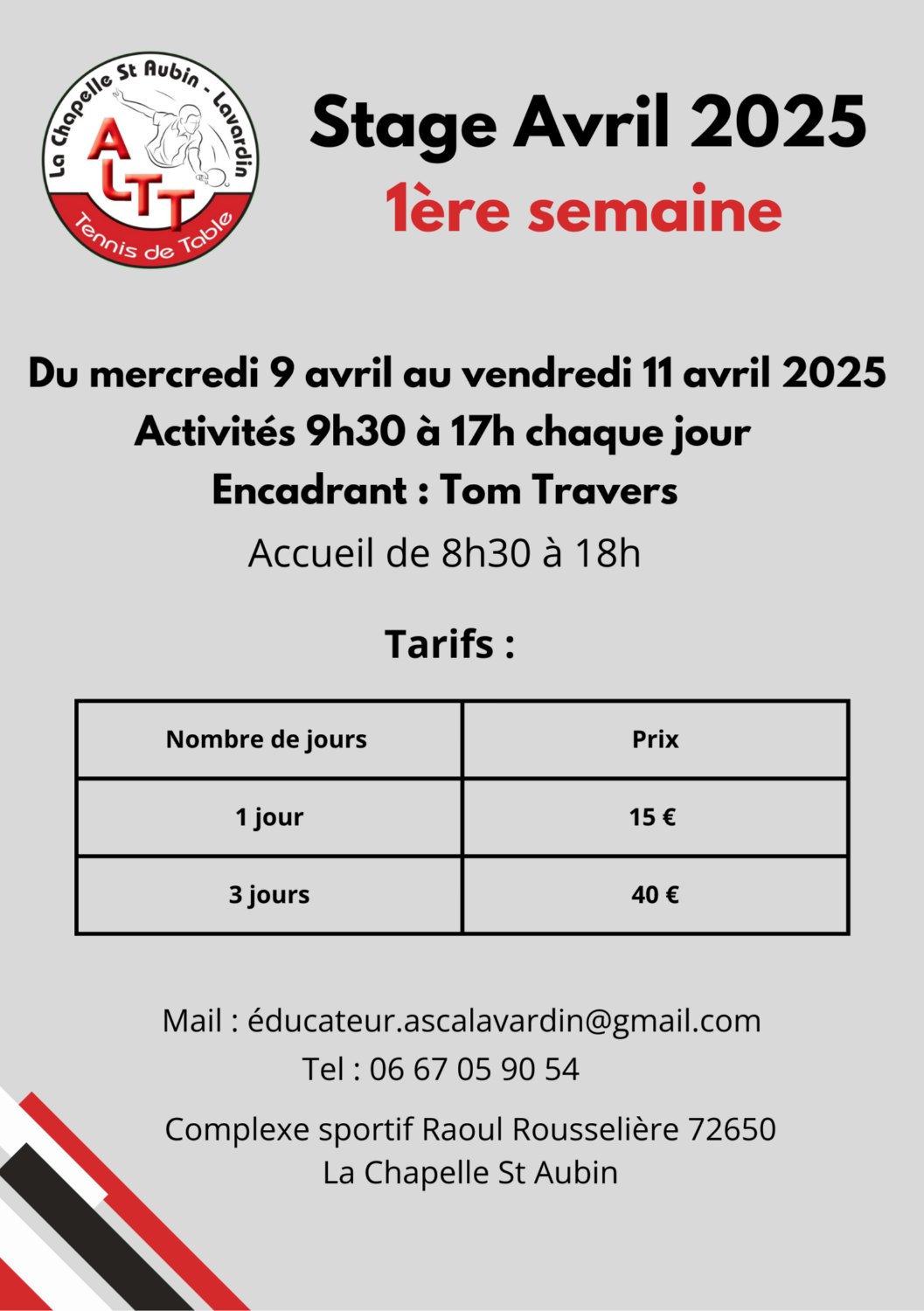 Stage ALTT Avril 2025 - 1ère semaine