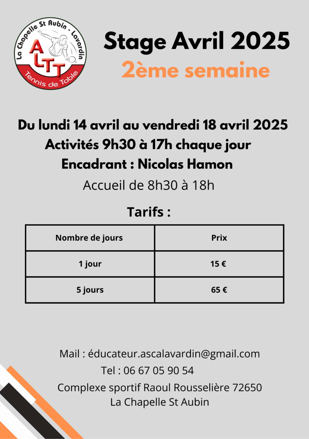 Stage ALTT Avril 2025 - 2ème semaine