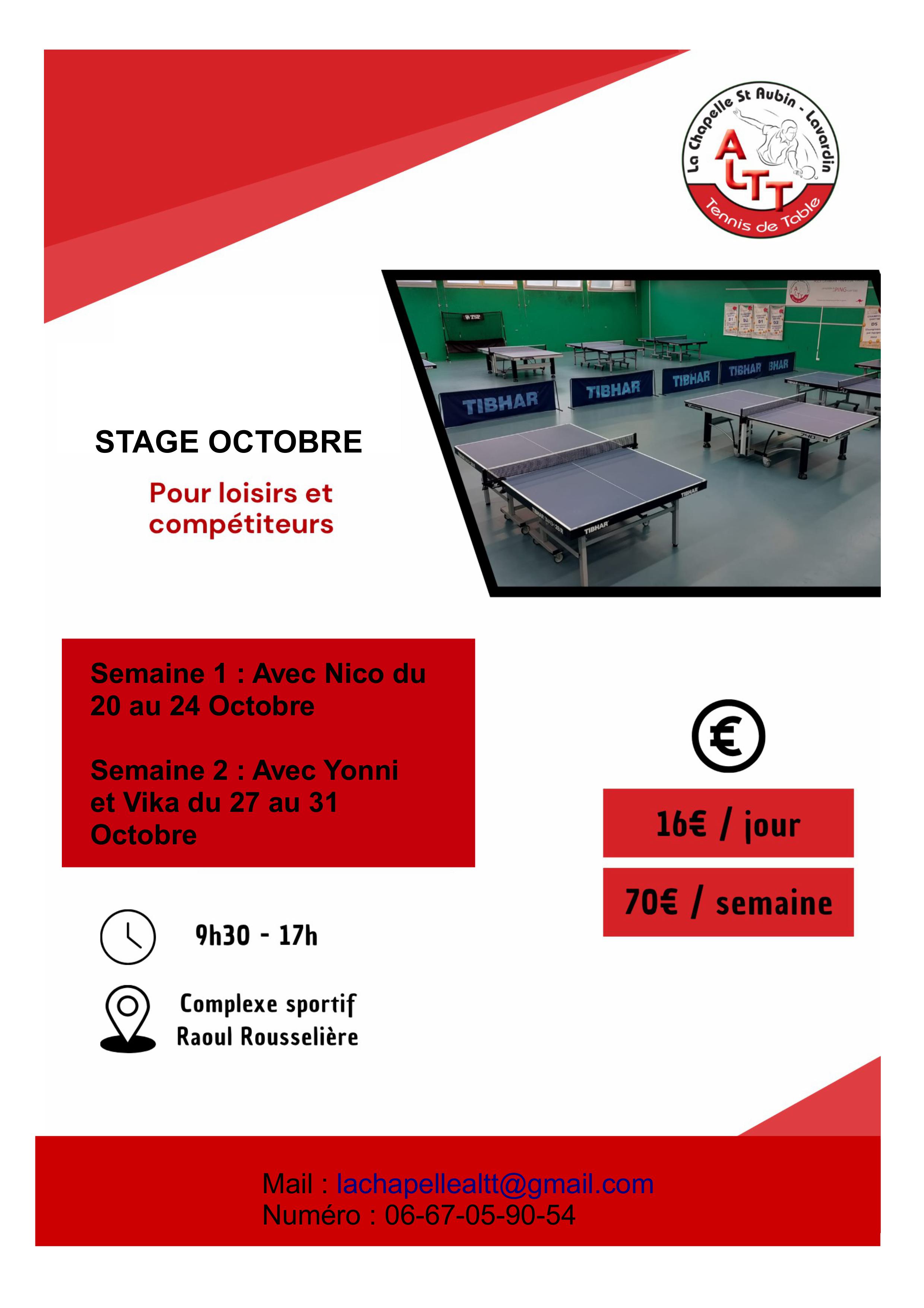 Stage Octobre Semaine 1