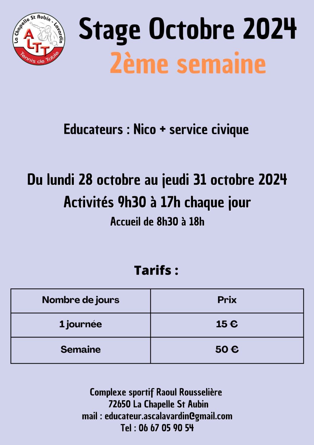 Stage ALTT Octobre 2024 - 2ème semaine