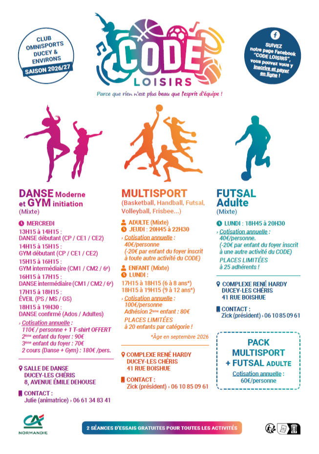 Inscription MULTISPORT Adutlte (H/F) 2026-2027