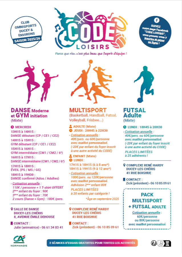 Inscription Danse / GYM 2026-2027