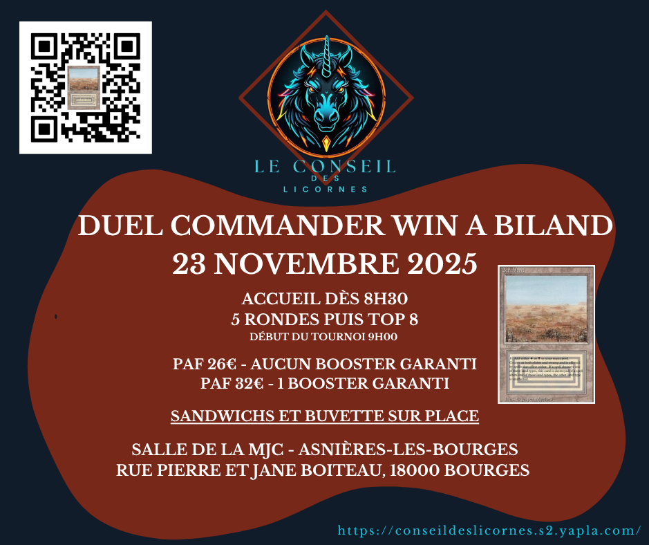 tournoi 8 : Duel Commander WIN A BILAND