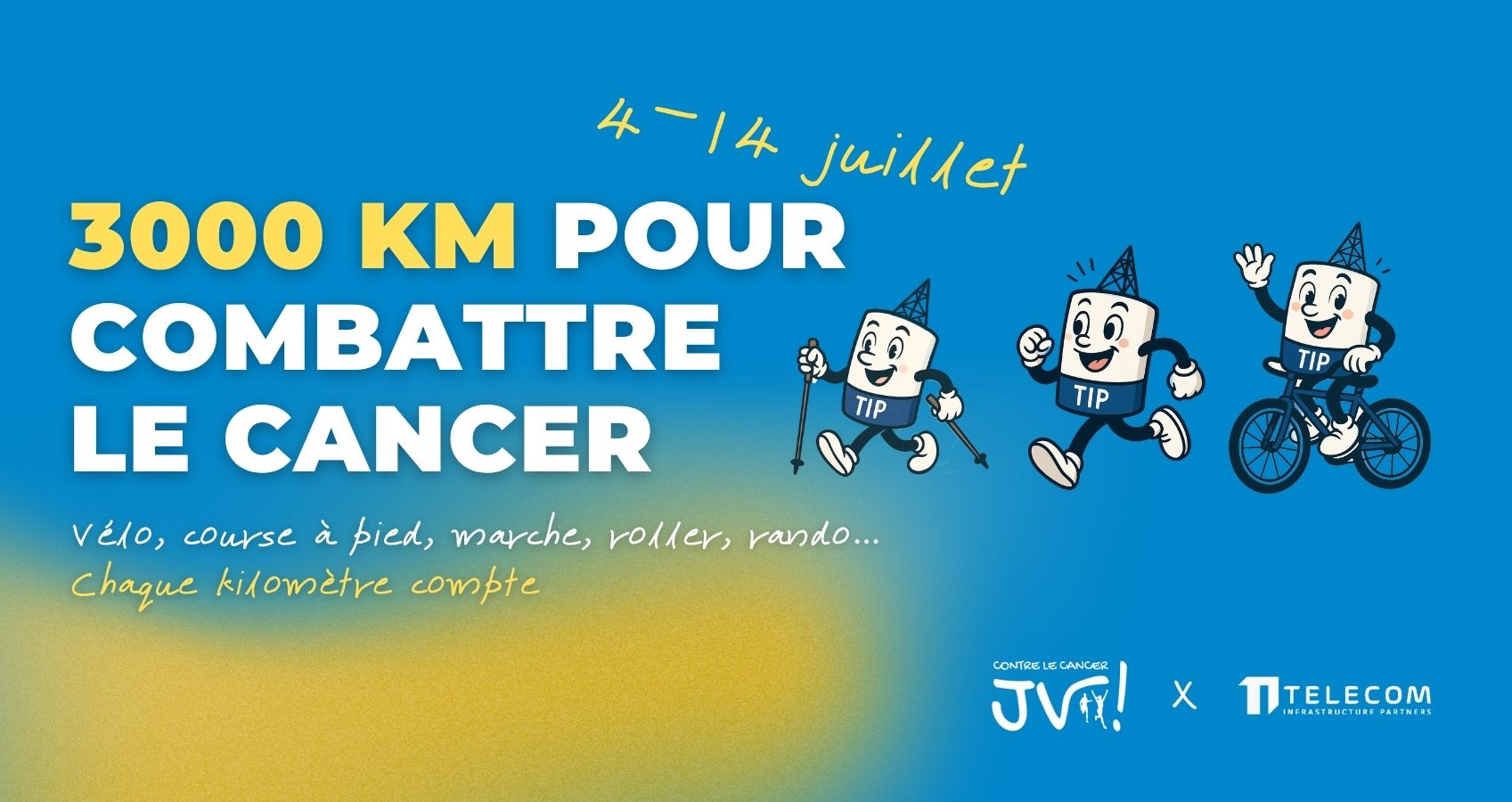 3 000 km pour la recherche contre le cancer avec  TIP-France