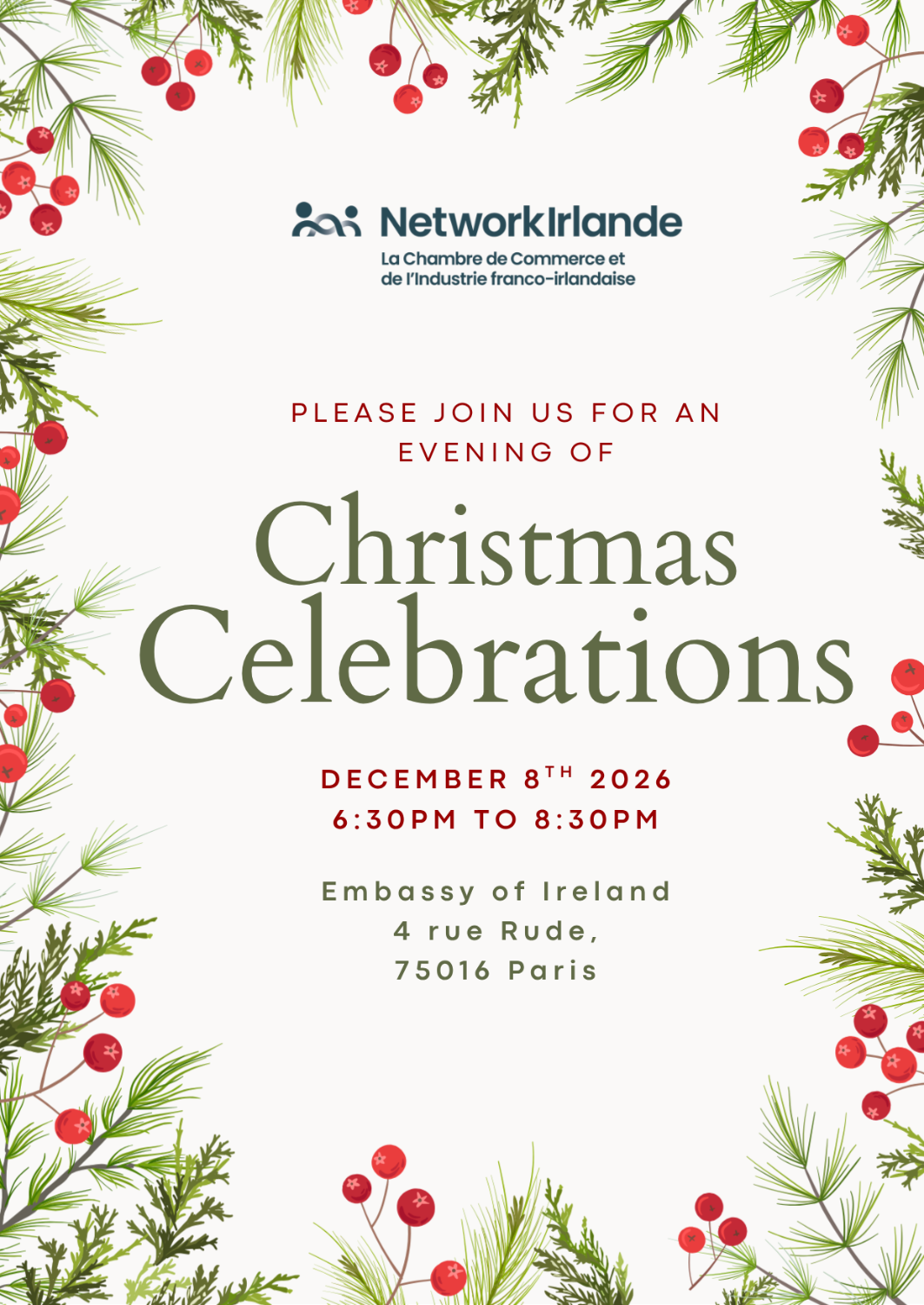 NETWORKIRLANDE CHRISTMAS RECEPTION PARIS 2026