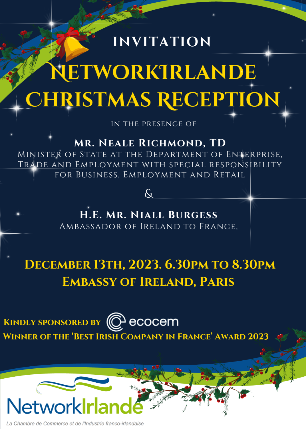 NETWORKIRLANDE CHRISTMAS RECEPTION PARIS 2023