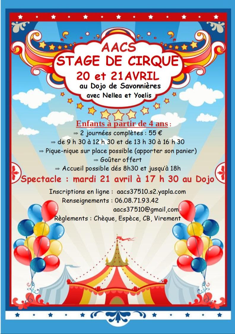 Stage de Cirque 20 / 21 avril 2026