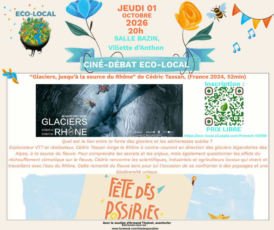 Ciné-débat “Glaciers, jusqu’à la source du Rhône” de Cédric Tassan