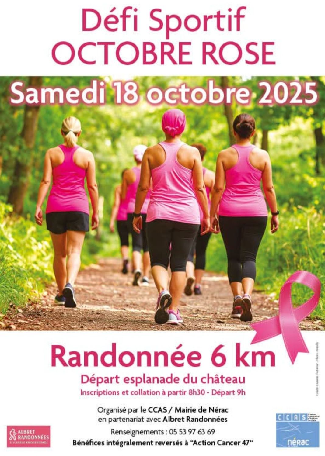 Octobre Rose à Nérac Esplanade du chateau