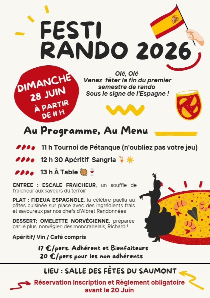 Festi-rando  Dimanche 28 juin 2026 à partir de 11 h