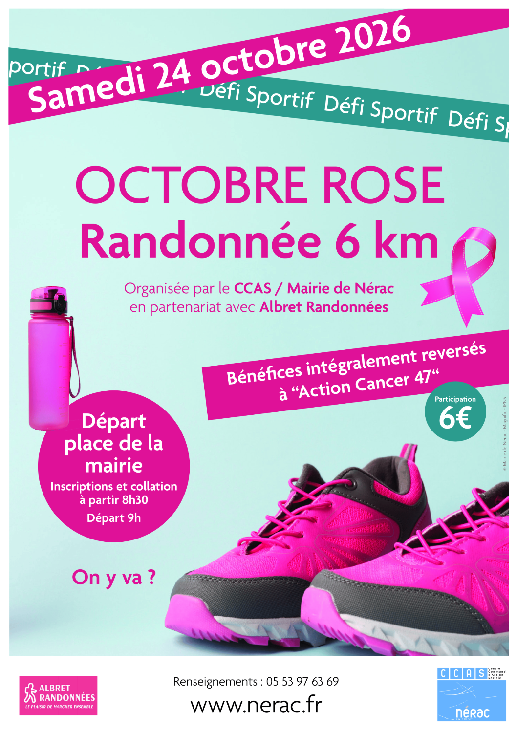 Octobre Rose à Nérac place de la Mairie