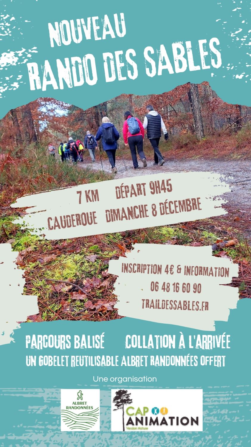 Rando des Sables - dimanche 8 décembre 2024 à Cauderoue (Barbaste)