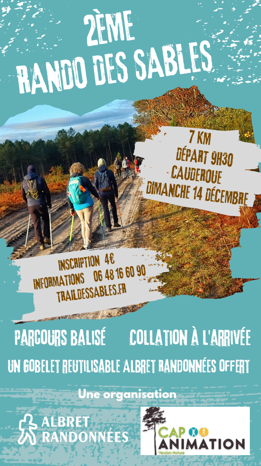 2ème Rando des Sables - dimanche 14 décembre 2025 Cauderoue Barbaste