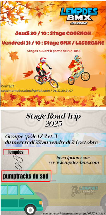Stages & Road-Trip Toussaint 2025