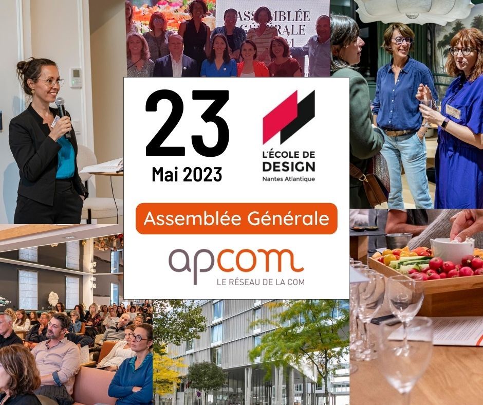 L’Assemblée Générale Ordinaire Annuelle 2023 de l'APCOM aura lieu le mardi 23 mai 2023 à l'école de design à Nantes, un lieu hors du commun qui allie architecture et design