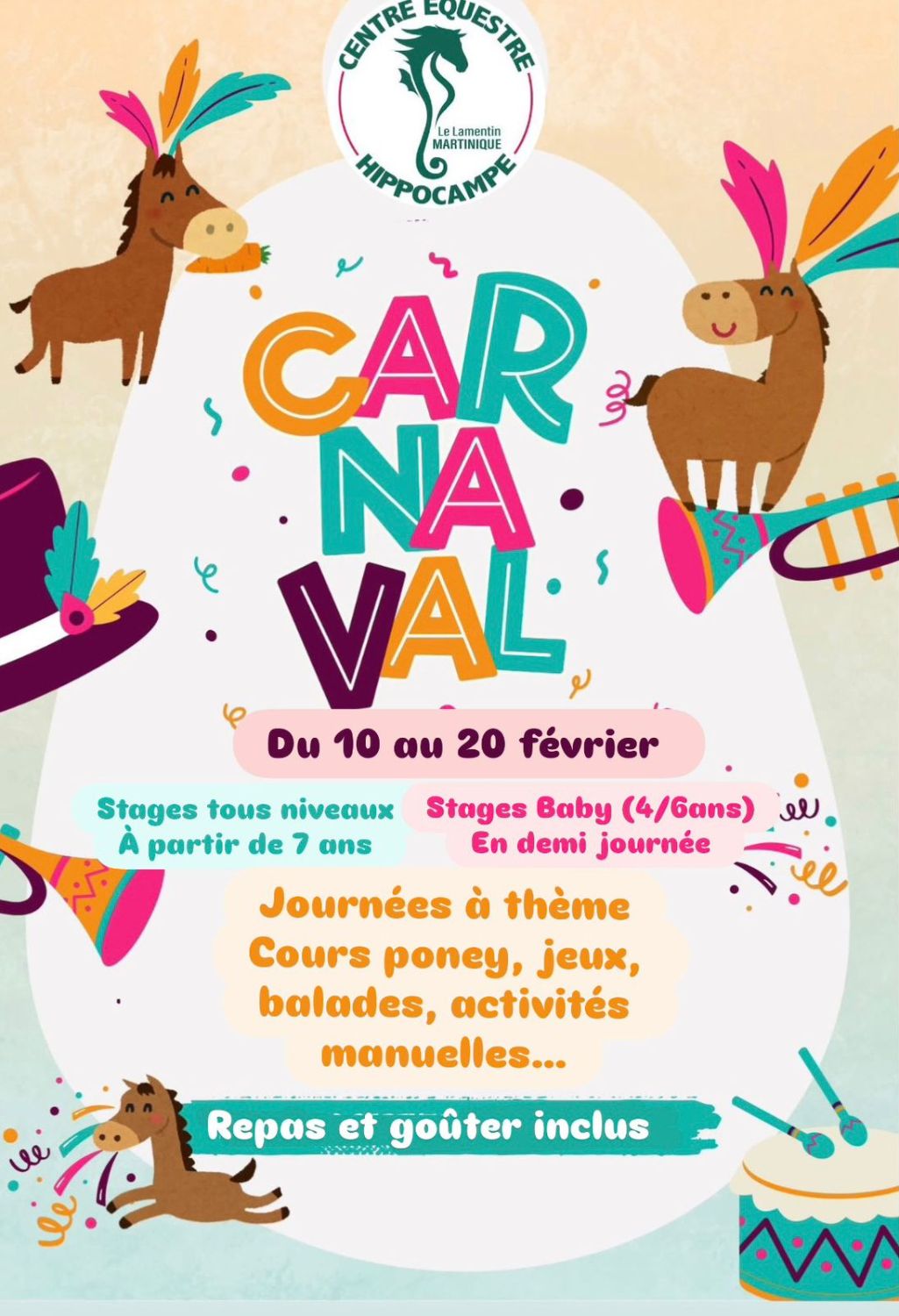 STAGE CARNAVAL/ TARIF UNIQUE - du 10/02/2026 au 20/02/2026