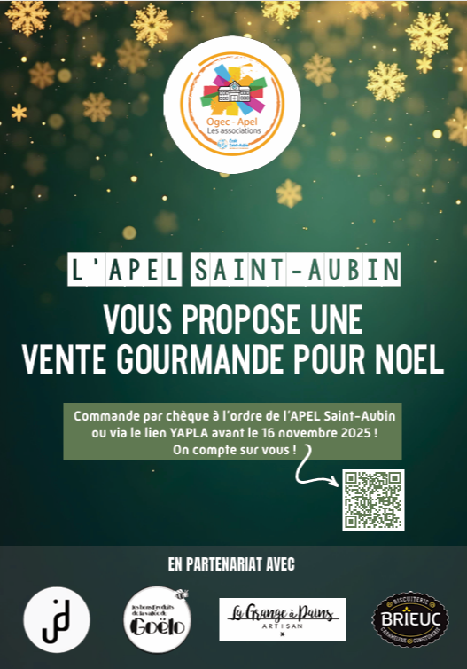 VENTES DE CHOCOLATS DE NOËL, PAIN D'EPICES et CHAUSSETTES 2025