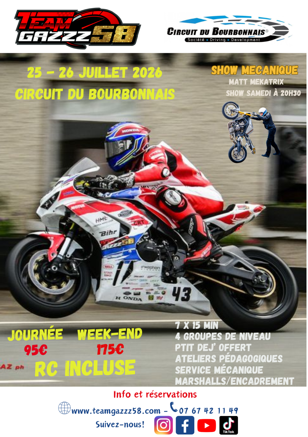 Roulage 25- 26 juillet Circuit du Bourbonnais