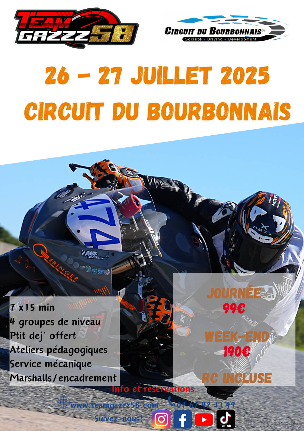 Roulage 26 - 27 juillet Circuit du Bourbonnais