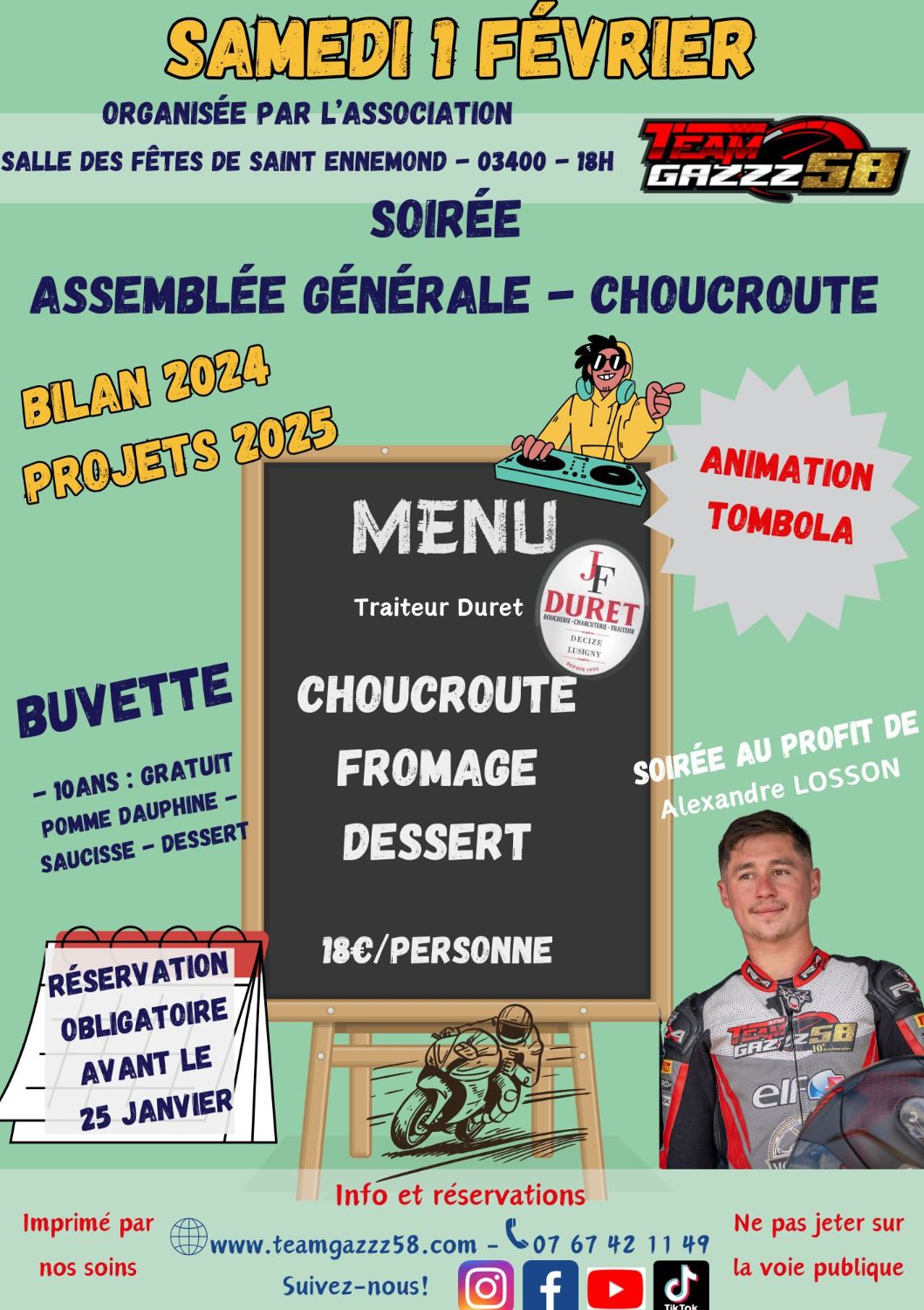 Soirée Choucroute Assemblée Générale -