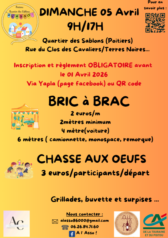 Dimanche 5 Avril 2026 Bric à brac de Paques et Chasse au Oeufs