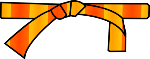 Dessin d'une ceinture jaune et orange