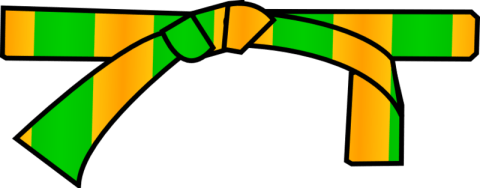 Dessin d'une ceinture orange verte