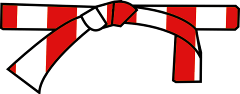 Dessin d'une ceinture rouge et blanche