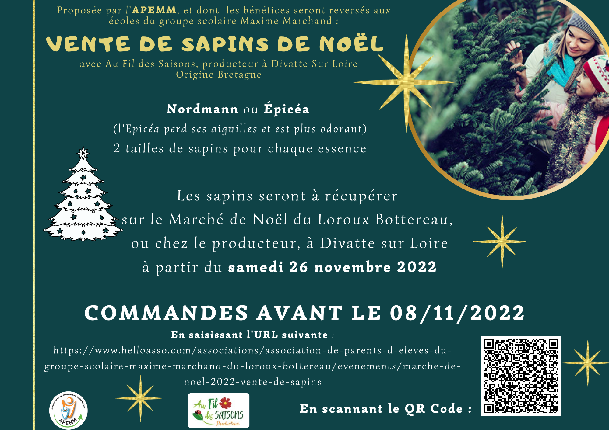 Vente Sapins de Noël 2022