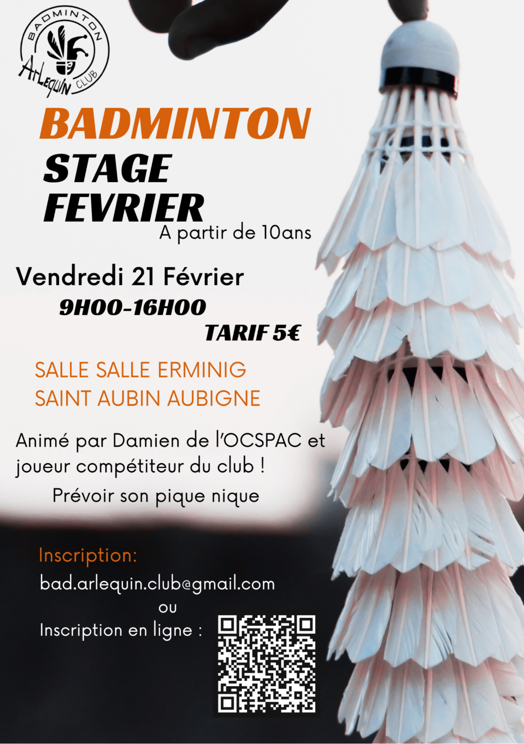 STAGE BADMINTON FEVRIER