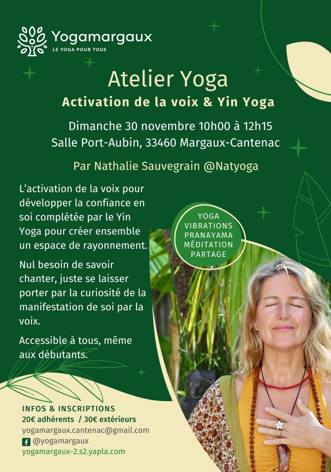 Atelier activation de la voix et Yin Yoga