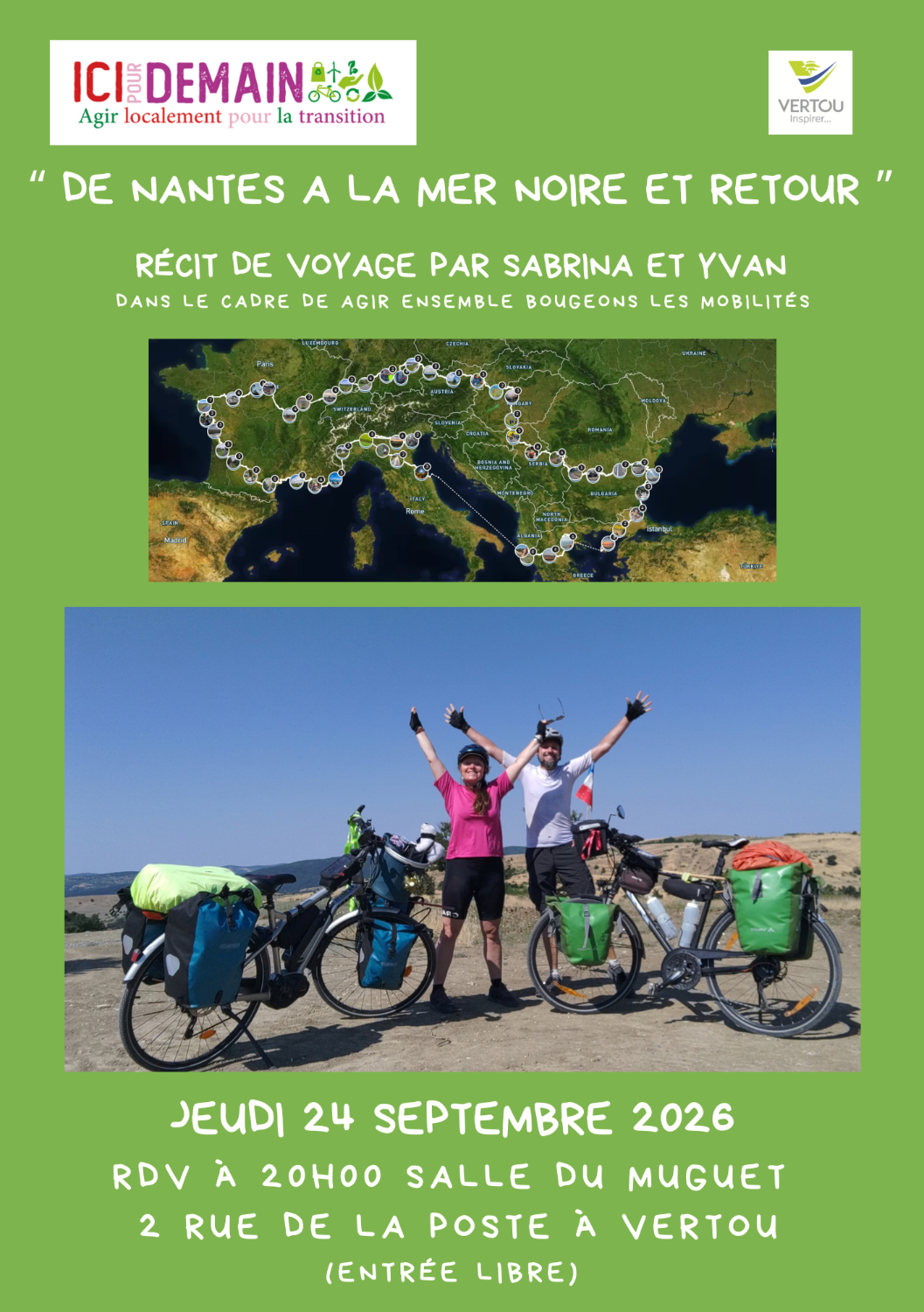 Voyage: De Nantes à la mer Noire à vélo et retour
