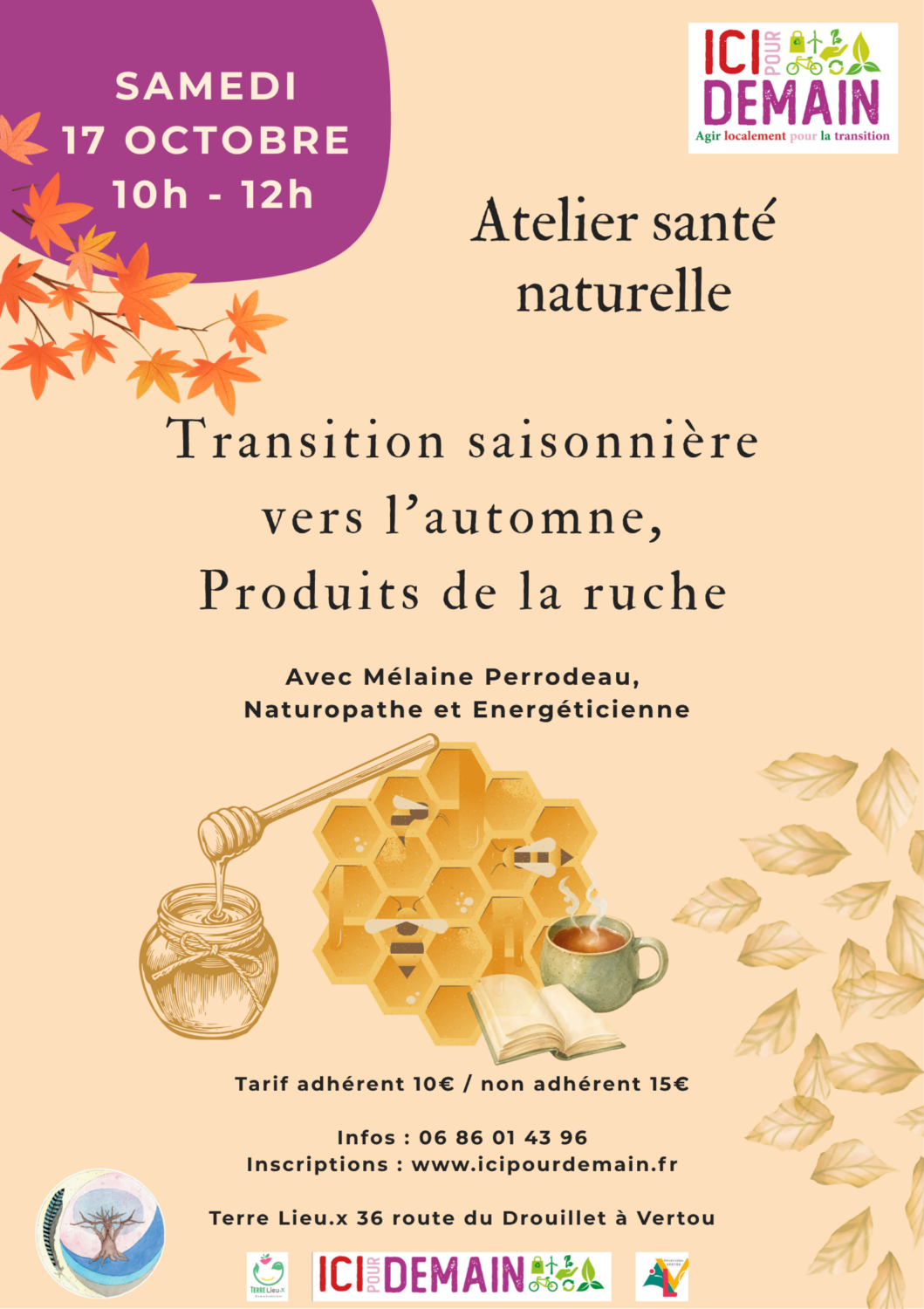 Atelier transition saisonnière vers l'automne - produits de la ruche