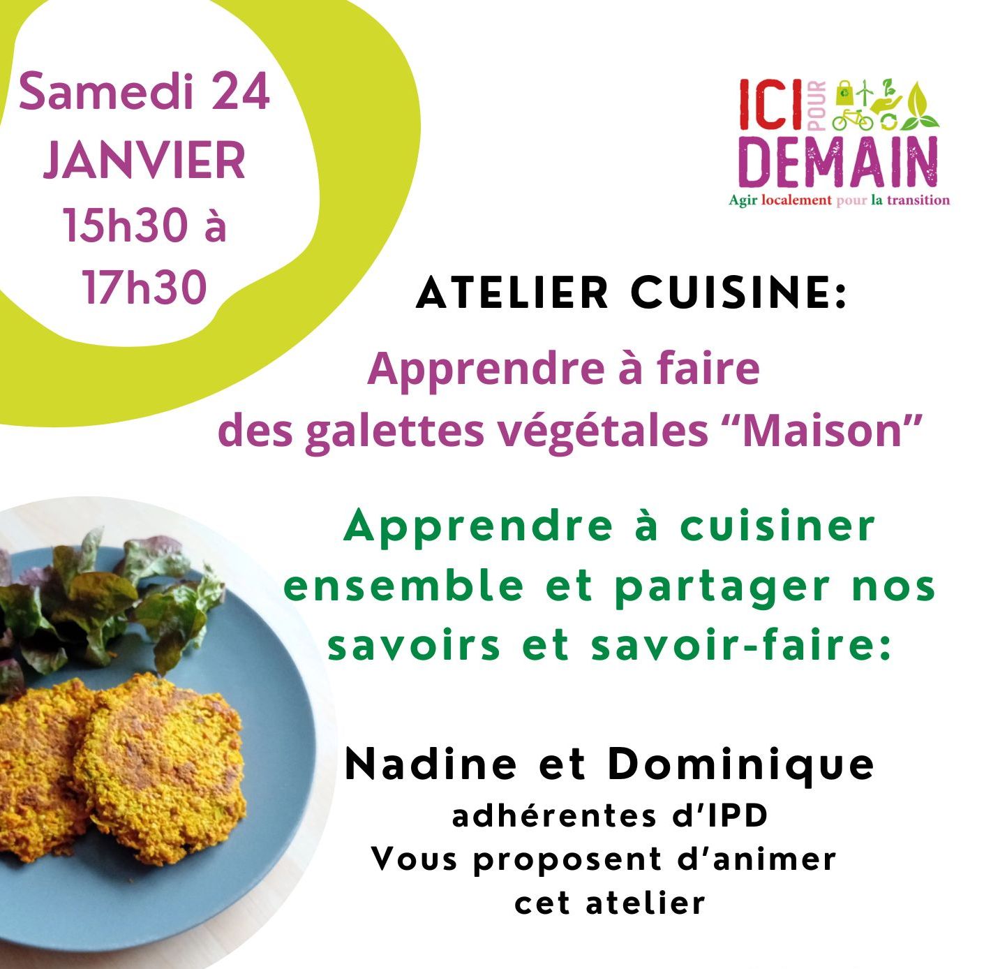 Atelier cuisine : Découvrir les galettes végétales 