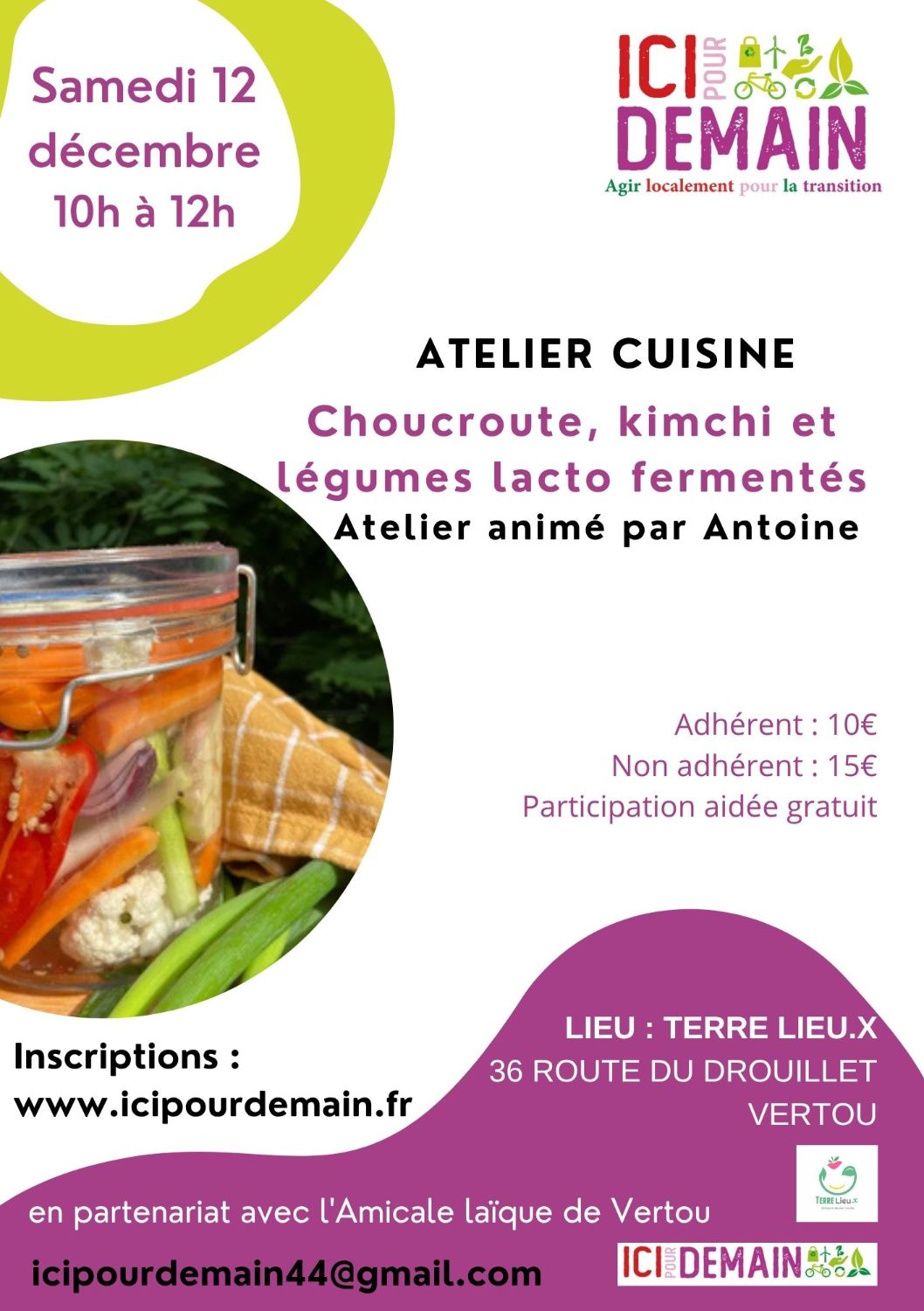 Atelier Cuisine : Choucroute, kimchi et légumes lactofermenté