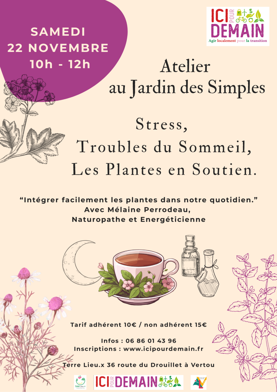 Atelier au Jardin des Simples : stress, troubles du sommeil, les plantes en soutien