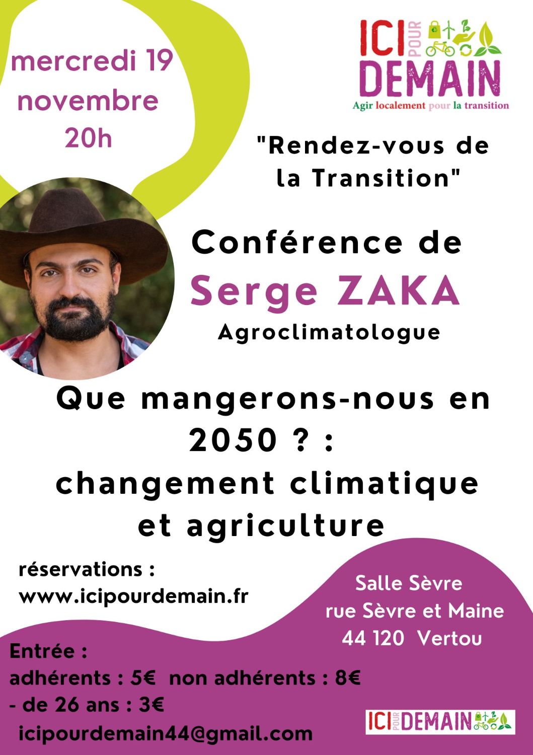 Conférence « Que mangerons-nous en 2050 : changement climatique et agriculture »