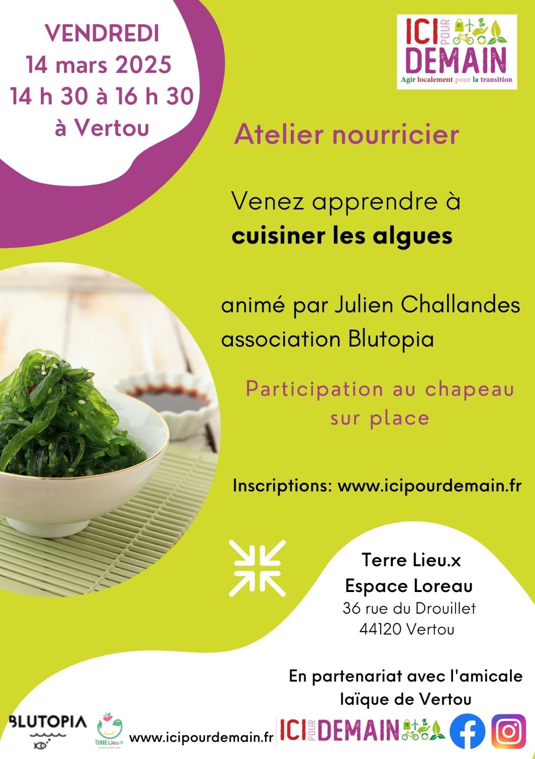 Atelier Cuisine :  Cuisiner les Algues