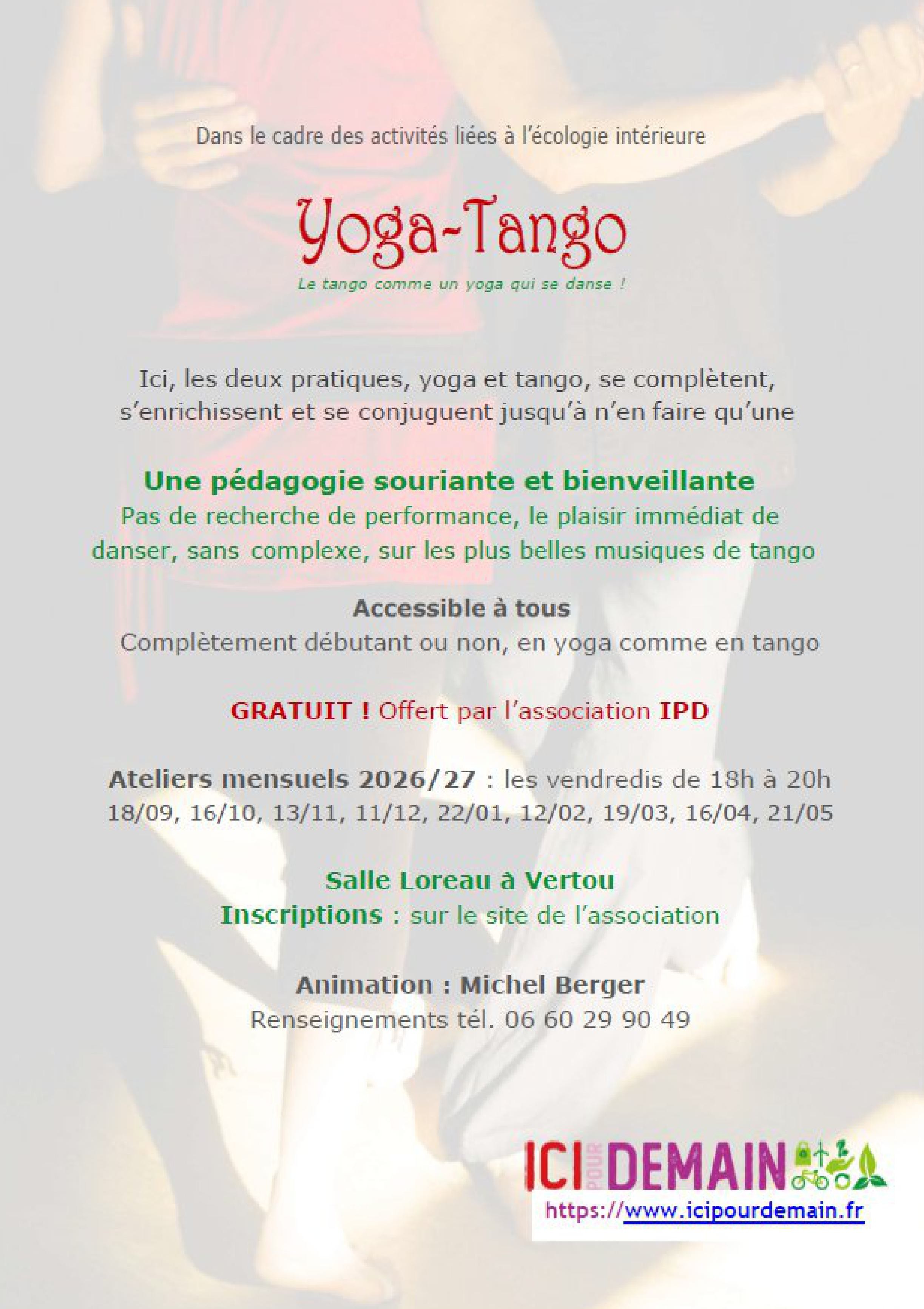 Écologie intérieure : atelier Yoga-Tango