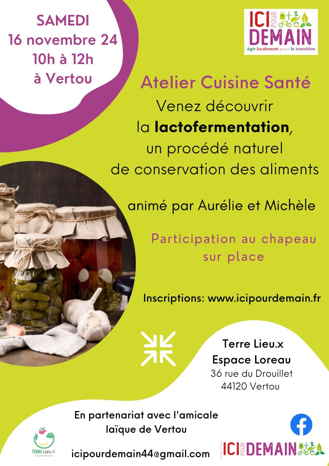 Atelier Cuisine : LA LACTOFERMENTATION