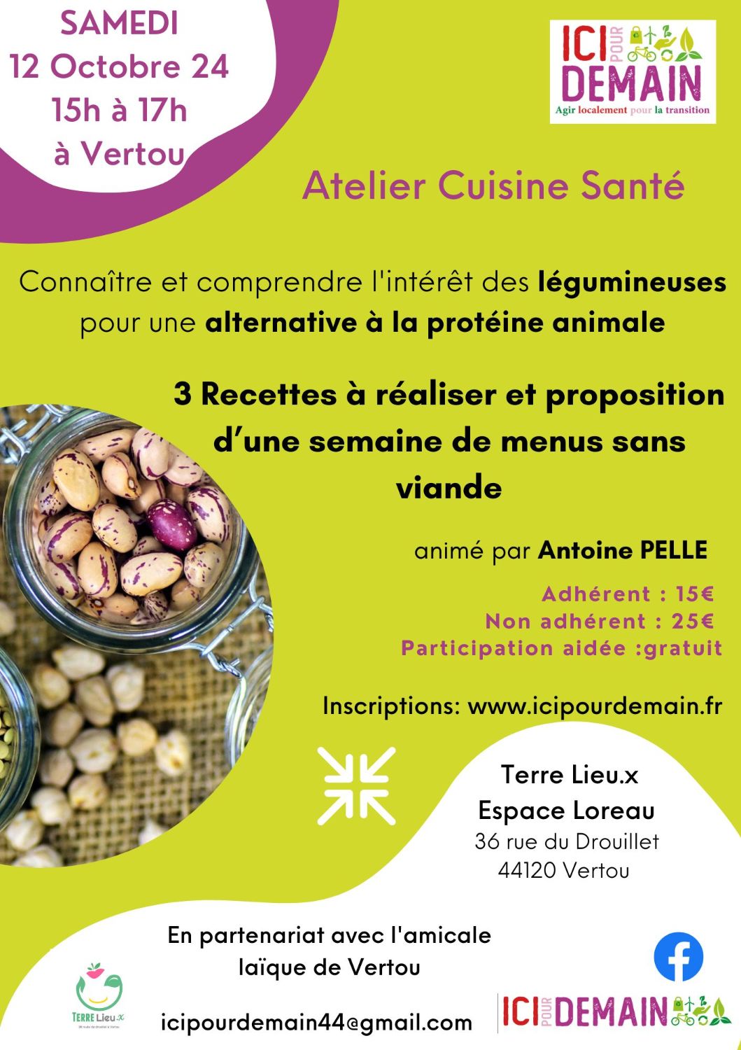 Atelier Cuisine : les légumineuses pour une alternative à la protéine animale