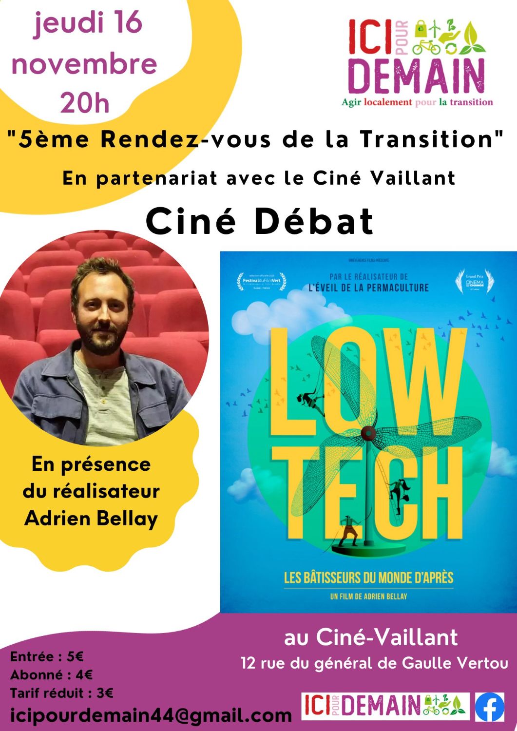5è RDV de la Transition : Ciné Débat avec le film Low-Tech