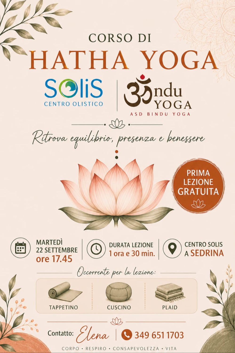 Hatha Yoga con Elena - Sedrina