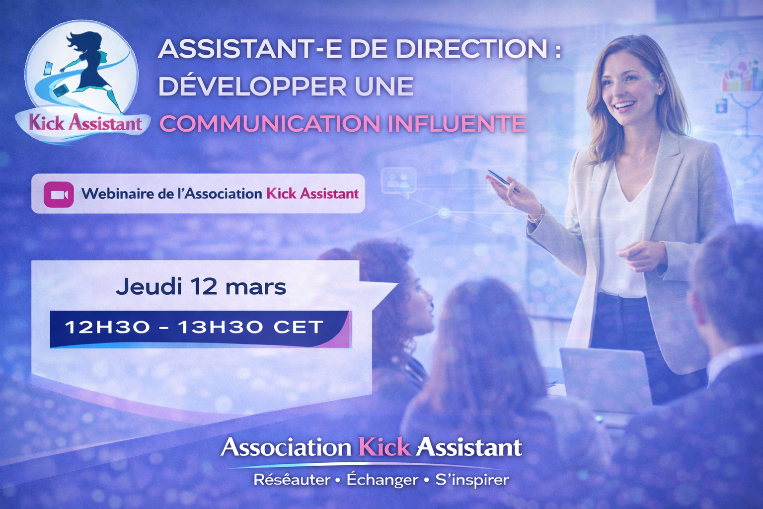 Webinaire du 12 mars 2026 : Assistant·e de direction : développer une communication influente