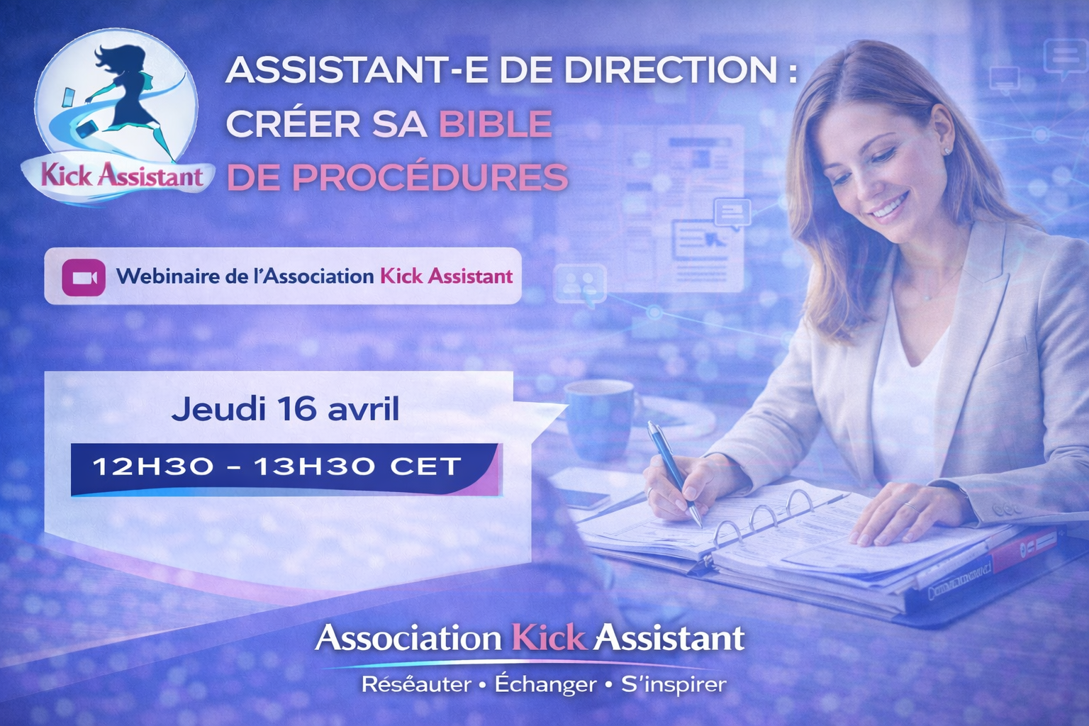 Webinaire du 16 avril 2026 : Assistant·e de direction : créer sa bible de procédures