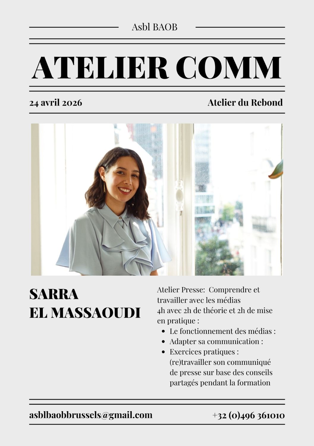 Bounce Back Workshop : L'atelier du Rebond  24/04 de 9h30 à 13H30