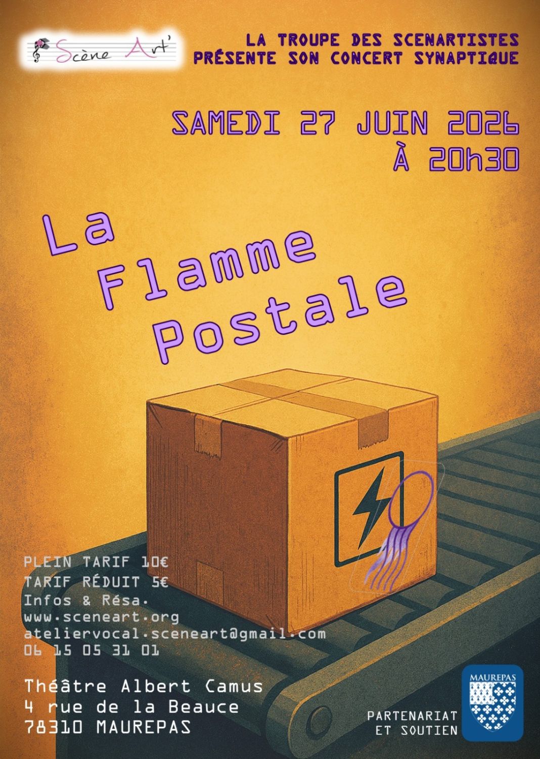 Spectacle de la troupe des Scénartistes : la Flamme postale
