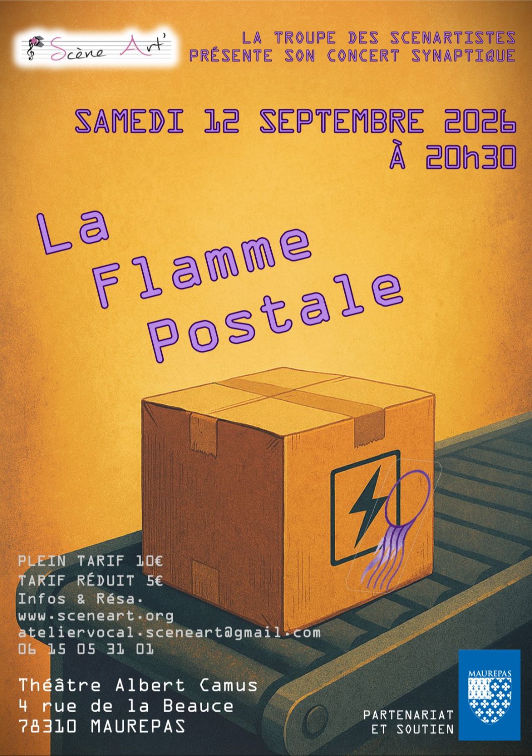 La troupe des Scénartistes : la Flamme postale